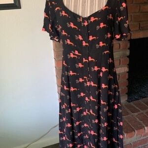 Black and Pink Patterned Women's Dress